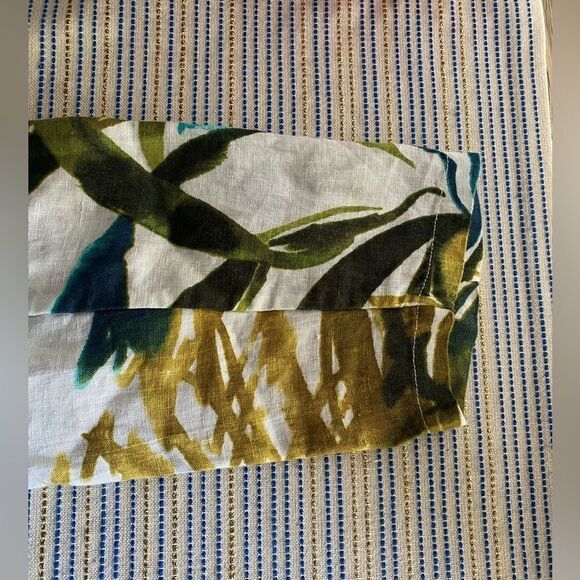 Chico's Linen Matching Set Size 2R  L Tropical Print Jacket And Straight Pants - Picture 11 of 16